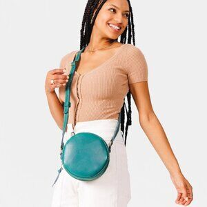 Portland Leather Goods Small Circle Crossbody - Peacock (NWT)